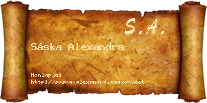 Sáska Alexandra névjegykártya